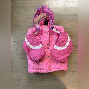 Spyder Pink Winter Jacket with Purple Plaid Lining - 4